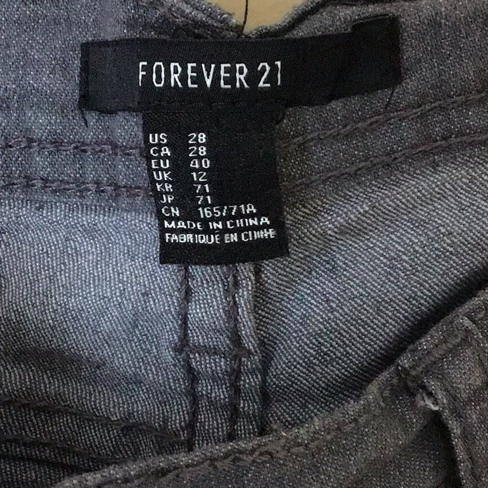 Forever 21 Gray Stretch Skinny Jean Size 28 - Picture 2 of 4